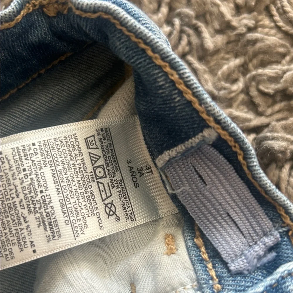 Toddler Old Navy Rockstar Jeggings Adjustable Waist Distressed Blue 3T Jeans